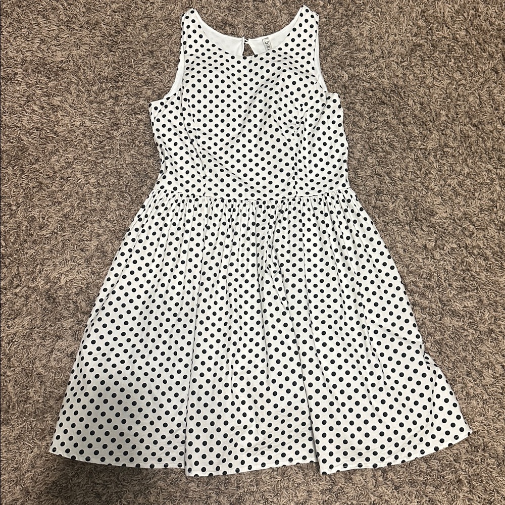 Chic Polka Dot Kids Dress - Black and White